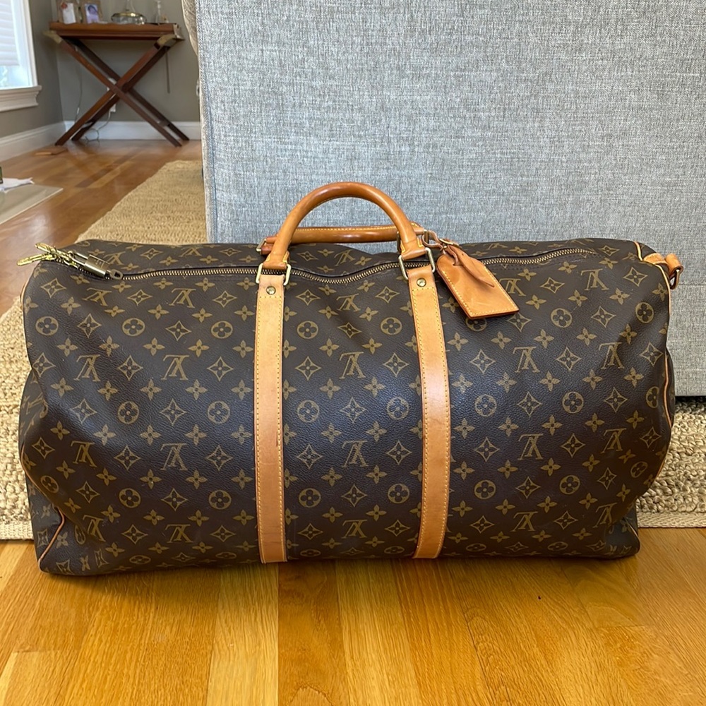 Authentic Louis Vuitton Keepall Bandouliere 60 Monogram Canvas Duffle